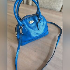 Blue Leather Handbag